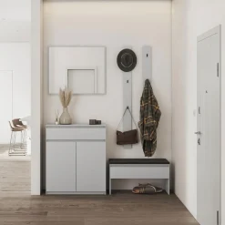 Specchio ingresso da parete 92x77cm grigio Accent