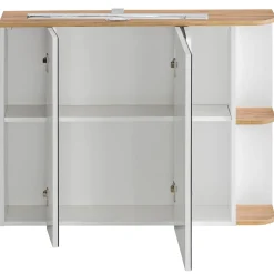 Specchio mobile contenitore 94x72cm 3 ante bianco rovere Dual
