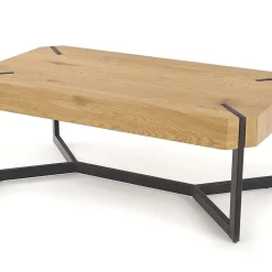 Tavolino da salotto design 110x60cm rovere dorato nero Murray