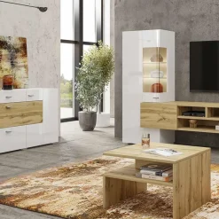 Tavolino da salotto design 66x45cm rovere chiaro Maserati