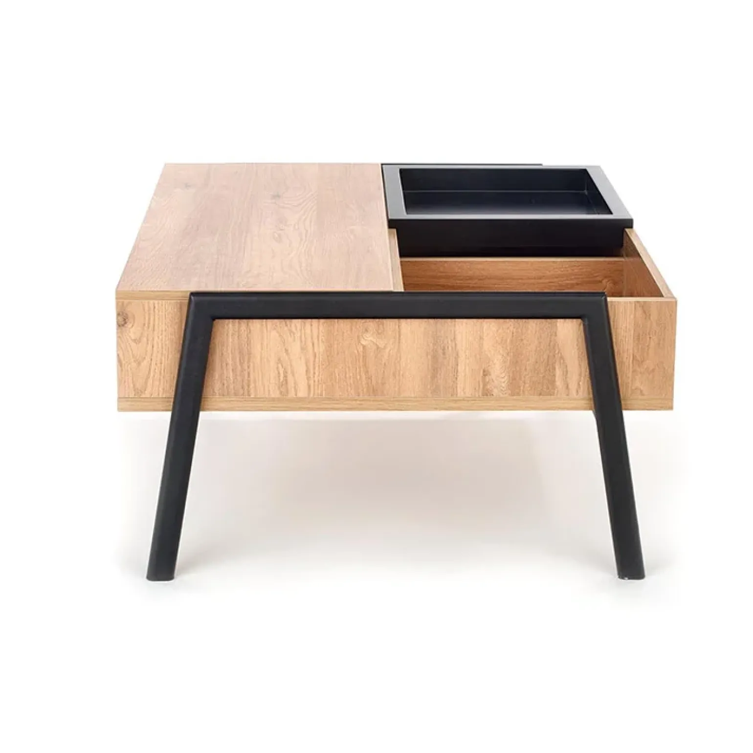 Tavolino da salotto industrial 85x64cm rovere metallo nero Larisa