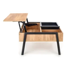 Tavolino da salotto industrial 85x64cm rovere metallo nero Larisa