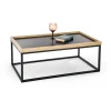 Tavolino da salotto industrial 100x60cm rovere nero Tammy