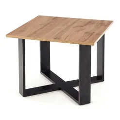 Tavolino da salotto moderno design 67x67cm rovere nodato nero Kobe