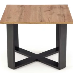 Tavolino da salotto moderno design 67x67cm rovere nodato nero Kobe