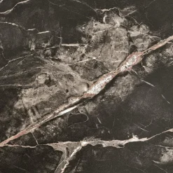 Tavolino da salotto quadrato 80x80cm effetto marmo nero Galassia