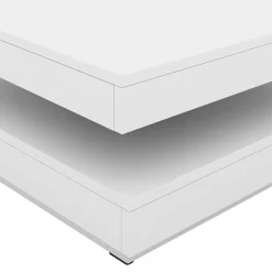 Tavolino da salotto quadrato 70x70cm rotante bianco Rotol