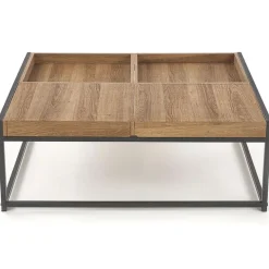 Tavolino da salotto rettangolare moderno 84x80cm noce nero Yala