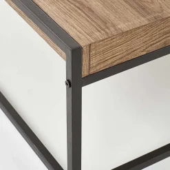 Tavolino da salotto rettangolare moderno 84x80cm noce nero Yala
