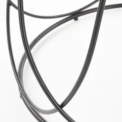 Tavolino da salotto rotondo moderno design 60x60cm noce nero Silver