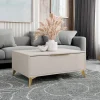 Tavolino da salotto 104x45cm 2 cassetti a frontale unico beige Miriam