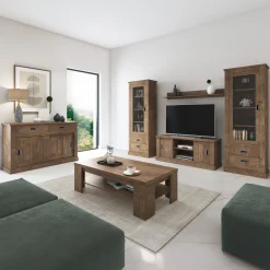Tavolino da salotto 130x67cm 1 ripiano moderno noce Islen