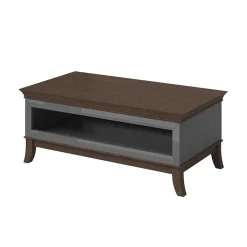 Tavolino da salotto 120x49cm antracite lucido rovere scuro Umag