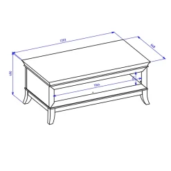 Tavolino da salotto 120x49cm antracite lucido rovere scuro Umag