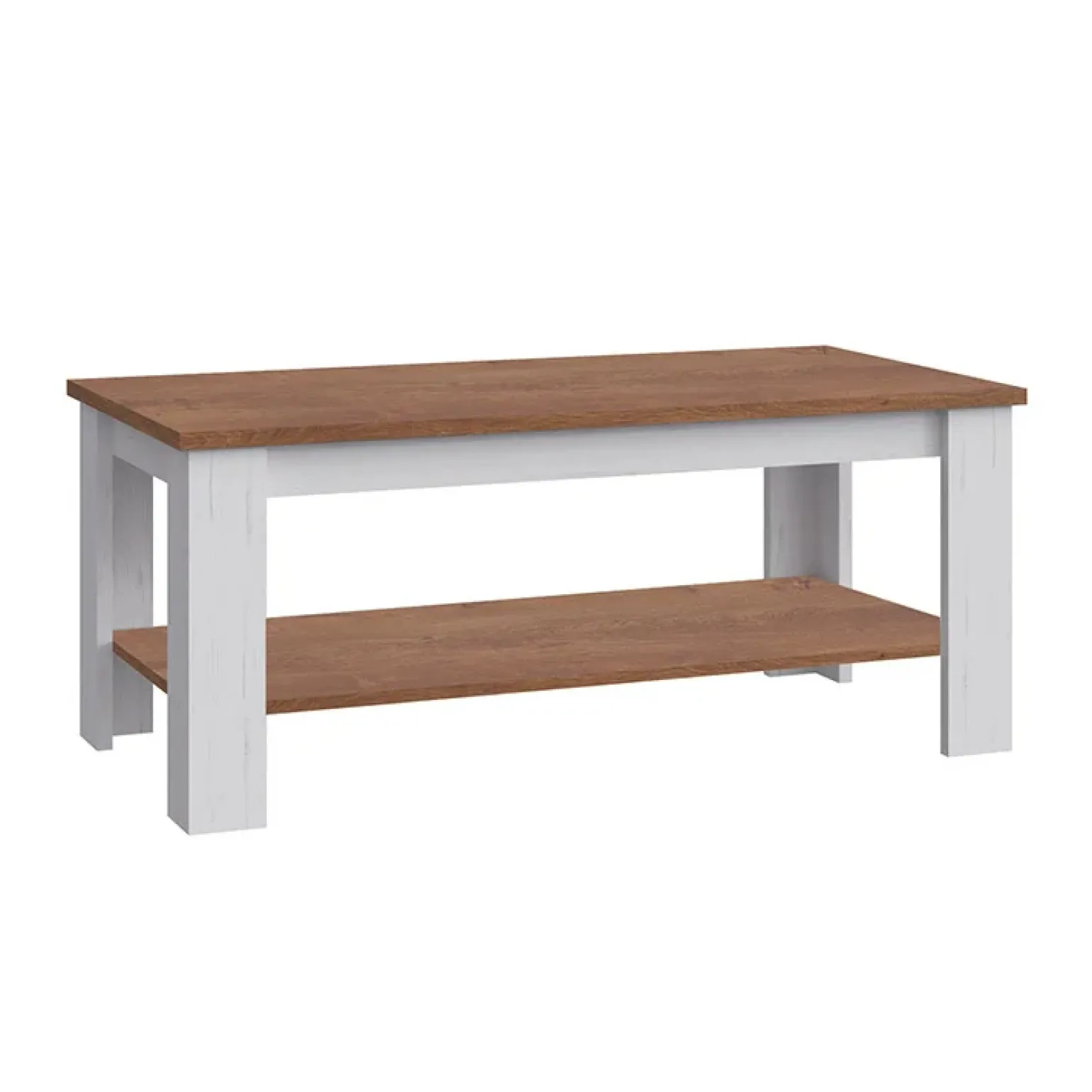 Tavolino da salotto 120x60cm bianco frassinato rovere Provenza