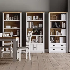 Tavolino da salotto 120x60cm bianco frassinato rovere Provenza