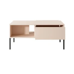 Tavolino da salotto 97x60cm con cassetto beige Melly