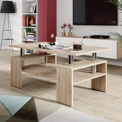Tavolino da salotto 110x60cm design moderno rovere sonoma Thalena