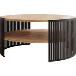 Tavolino da salotto 75x75cm design moderno rovere nero Elisera