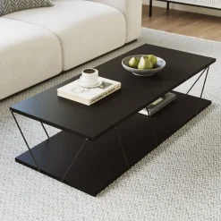 Tavolino da salotto 120x50cm industrial antracite Taleggio
