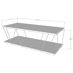 Tavolino da salotto 120x50cm industrial antracite Taleggio