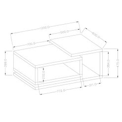 Tavolino da soggiorno 120x60cm design antracite noce Megan Gihome®