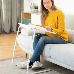 Tavolino pieghevole multiposizione 53x70cm metallo bianco Giga