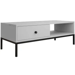 Tavolino salotto  90x50cm design moderno grigio Pollon