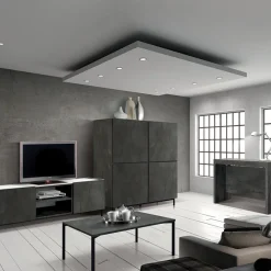 Tavolino 55x90 cm da salotto rettangolare acciaio ossidato metallo Eral