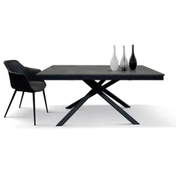 Tavolo 140/200 cm  allungabile acciaio ossido metallo Velvet
