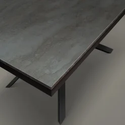 Tavolo 140/200 cm  allungabile acciaio ossido metallo Velvet