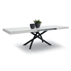 Tavolo 140/220 cm allungabile bianco frassinato metallo Otab