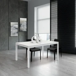 Tavolo 140/200 cm allungabile bianco frassinato metallo bianco Larkin