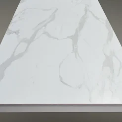 Tavolo 160/220 cm allungabile effetto marmo bianco metallo bianco Larkin