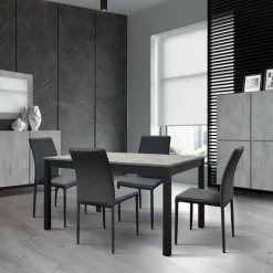 Tavolo 160/220 cm allungabile grigio cemento metallo Arex