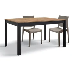 Tavolo allungabile 160/220 cm rovere rustico metallo ossido Alanda