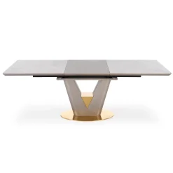 Tavolo allungabile 160/220cm da pranzo effetto marmo grigio Adige