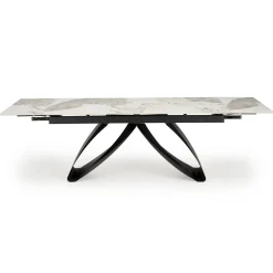 Tavolo allungabile 180/260cm moderno effetto marmo bianco nero Novellino