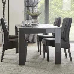 Tavolo allungabile 137/185cm moderno grigio con serigrafia Marvis