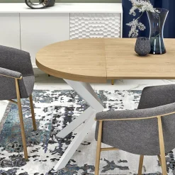 Tavolo allungabile 100/250cm rotondo rovere dorato bianco Sarajevo