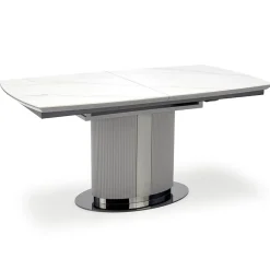 Tavolo allungabile da pranzo 160/220cm bianco grigio chiaro Ignazio