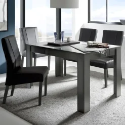 Tavolo allungabile moderno 137/185cm grigio lucido Olimpo Obsession