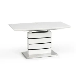 Tavolo allungabile moderno 140/180cm bianco nero acciaio Sequoia