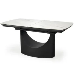 Tavolo allungabile moderno 160/220cm marmo bianco nero Isaia