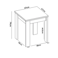 Tavolo allungabile 67-134x67cm legno naturale Koke