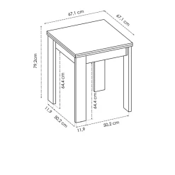 Tavolo allungabile 67-134x67cm legno naturale Koke