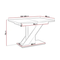 Tavolo 120/160cm allungabile da pranzo bianco effetto pietra Amilia