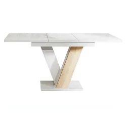 Tavolo 120/160cm allungabile moderno bianco rovere Coroline