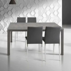 Tavolo 160/220cm allungabile moderno grigio metallo Mark Gihome®