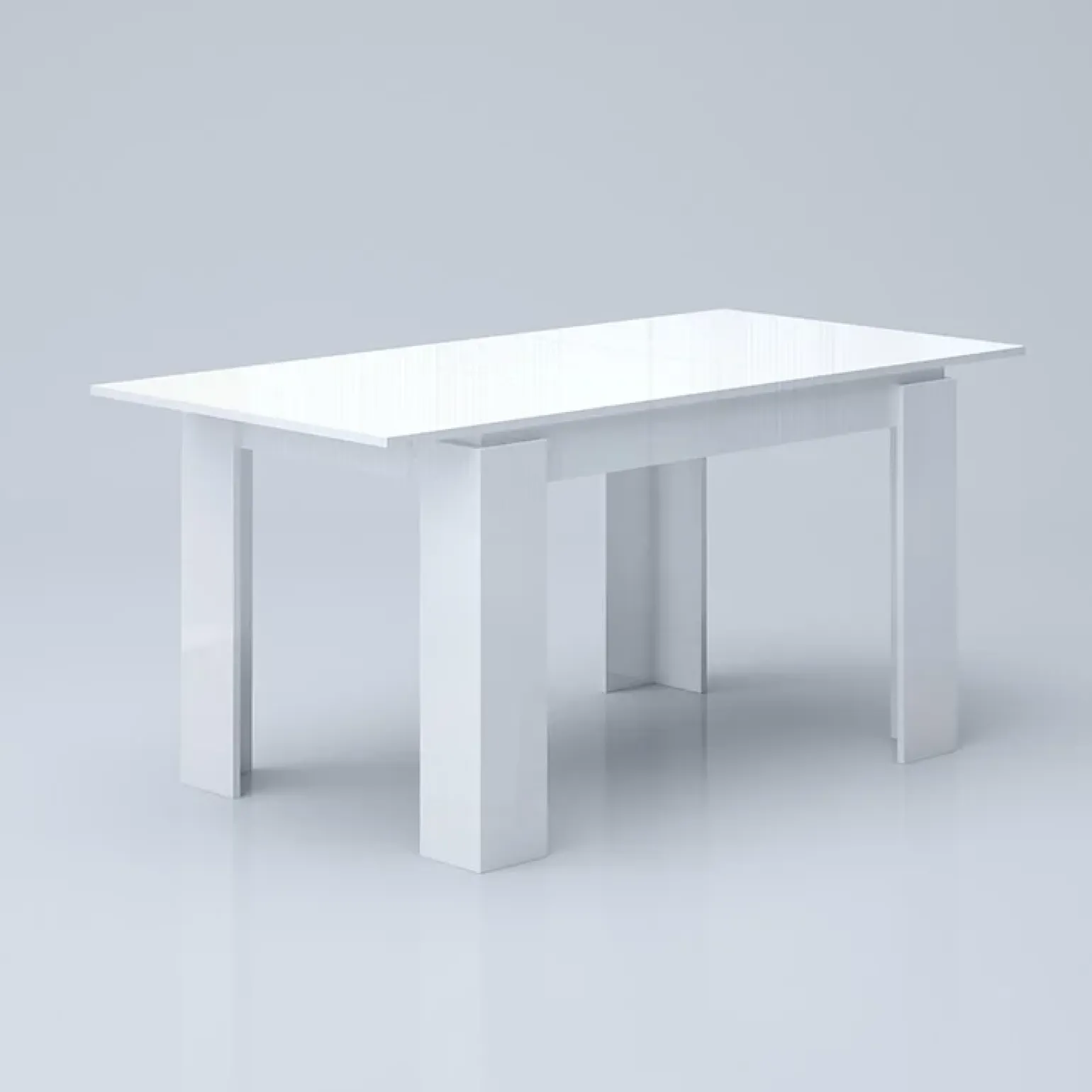 Tavolo 120/160cm allungabile moderno legno bianco lucido Atena